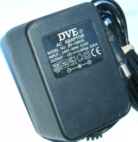 NEW 12V 0.8A DVE DV-1280UK Power Supply Charger AC ADAPTER